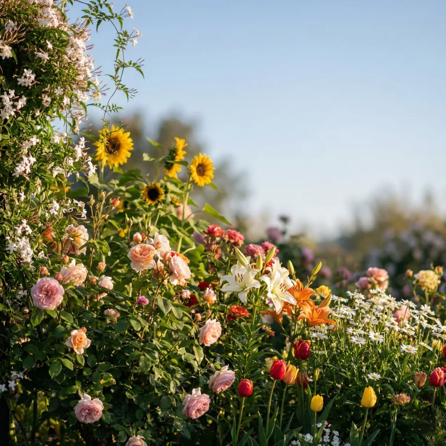 Colourful flower garden
